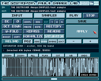 Full screenshot of The Destroyer's PAULA DAMAGE LAB interface