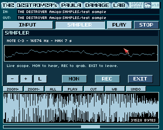 Full screenshot of The Destroyer's PAULA DAMAGE LAB interface
