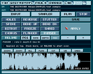 Full screenshot of The Destroyer's PAULA DAMAGE LAB interface